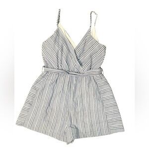 Purple Snow Striped Sleeveless Romper